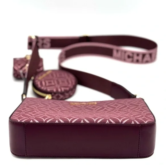 Michael Kors Jet Set Logo Crossbody Bag with Case for Apple AirPods Pro Ox Blood - Picture 6 of 9